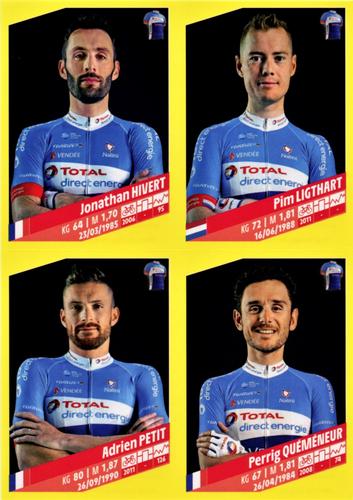 2019 Panini Tour de France Update #A23-A26 Jonathan Hivert / Pim Ligthart / Adrien Petit / Perrig Quéméneur Front